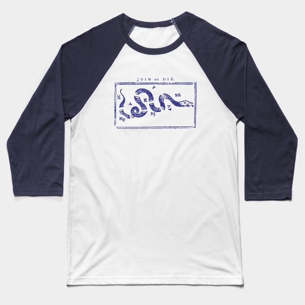 1765 Join or Die Baseball T-Shirt by historicimage